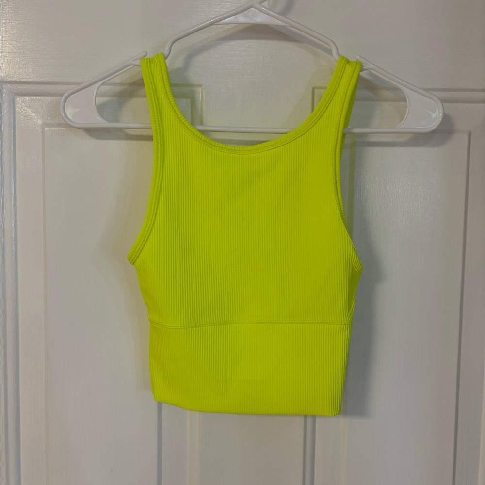 Lululemon Athletica Neon Yellow Ribbed Tank Top